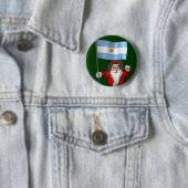 Sinterklaas met vertrek uit Argentinië Ronde Button 5,7 Cm (In situ)