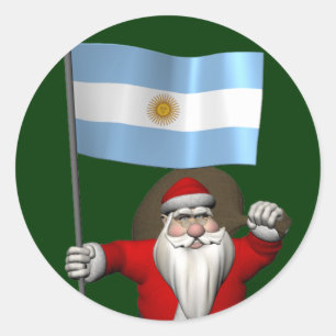 Sinterklaas met vertrek uit Argentinië Ronde Sticker