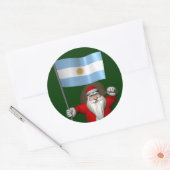 Sinterklaas met vertrek uit Argentinië Ronde Sticker (Envelop)