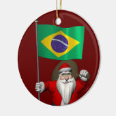 Sinterklaas met vertrek uit Brazilië Keramisch Ornament (Links)