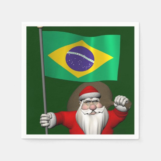 Sinterklaas met vertrek uit Brazilië Servetten (Voorkant)