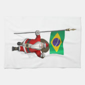 Sinterklaas met vertrek uit Brazilië Theedoek (Horizontaal)