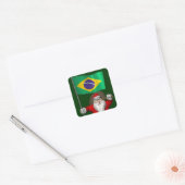Sinterklaas met vertrek uit Brazilië Vierkante Sticker (Envelop)