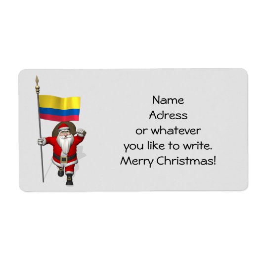 Sinterklaas met vertrek uit Colombia Etiket (Voorkant)