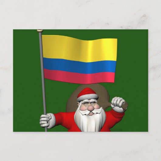 Sinterklaas met vertrek uit Colombia Feestdagenkaart (Voorkant)