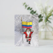 Sinterklaas met vertrek uit Colombia Feestdagenkaart (Staand voorkant)