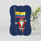 Sinterklaas met vertrek uit Colombia Feestdagenkaart (Staand voorkant)