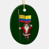 Sinterklaas met vertrek uit Colombia Keramisch Ornament (Achterkant)