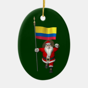 Sinterklaas met vertrek uit Colombia Keramisch Ornament