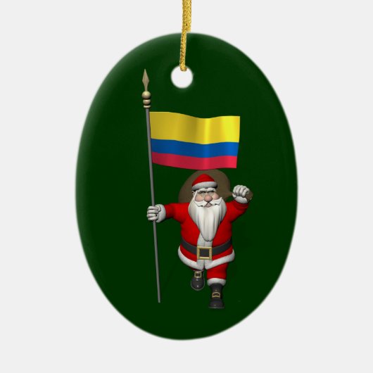 Sinterklaas met vertrek uit Colombia Keramisch Ornament (Voorkant)