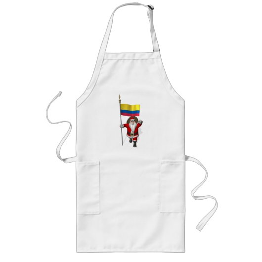 Sinterklaas met vertrek uit Colombia Lang Schort (Voorkant)