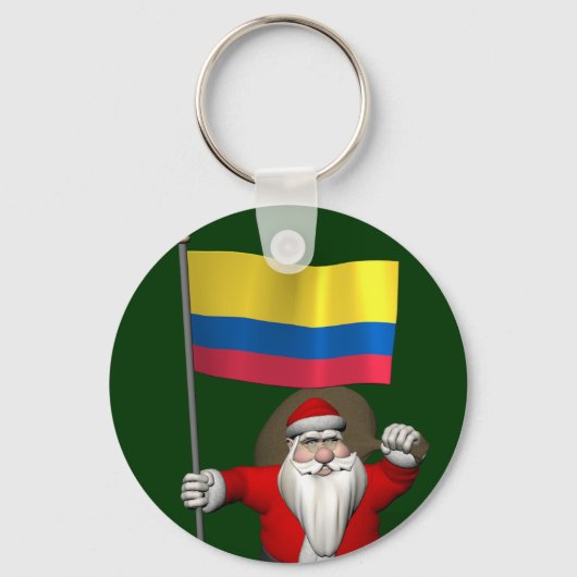 Sinterklaas met vertrek uit Colombia Sleutelhanger (Voorkant)