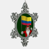 Sinterklaas met vertrek uit Colombia Tin Sneeuwvlok Ornament (Links)