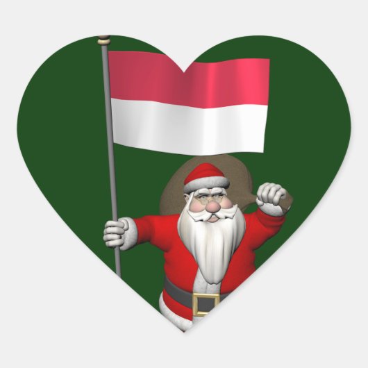 Sinterklaas met vertrek uit Indonesië Hart Sticker (Voorkant)