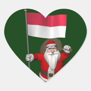 Sinterklaas met vertrek uit Indonesië Hart Sticker
