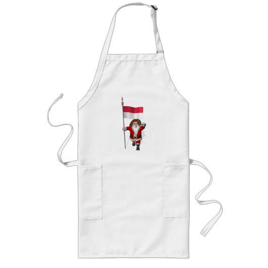 Sinterklaas met vertrek uit Indonesië Lang Schort (Voorkant)