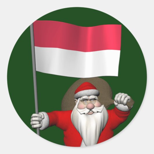 Sinterklaas met vertrek uit Indonesië Ronde Sticker (Voorkant)