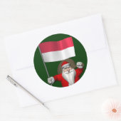 Sinterklaas met vertrek uit Indonesië Ronde Sticker (Envelop)