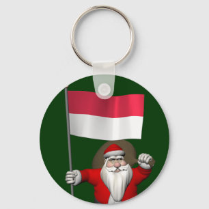 Sinterklaas met vertrek uit Indonesië Sleutelhanger
