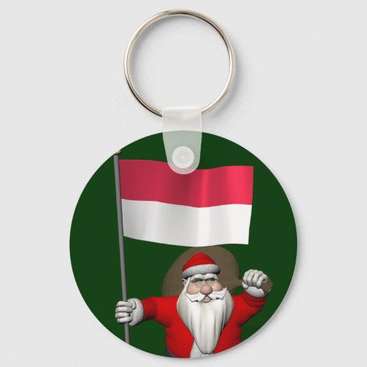 Sinterklaas met vertrek uit Indonesië Sleutelhanger (Voorkant)