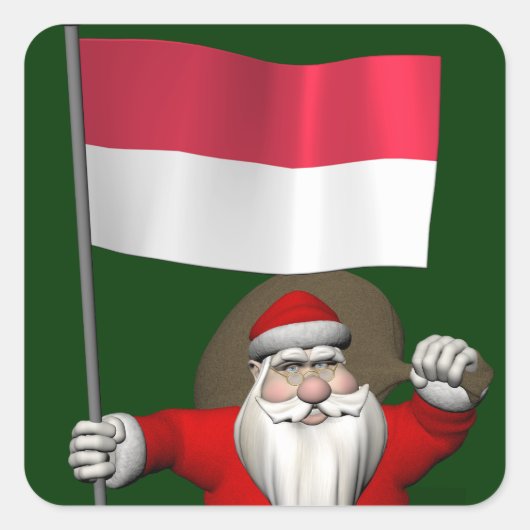 Sinterklaas met vertrek uit Indonesië Vierkante Sticker (Voorkant)
