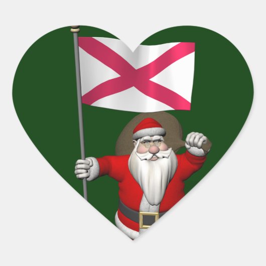 Sinterklaas met vertrek uit Noord-Ierland Hart Sticker (Voorkant)