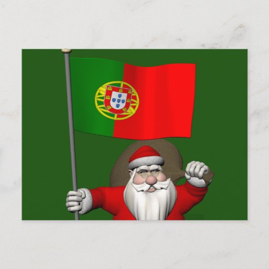 Sinterklaas met vertrek uit Portugal Feestdagenkaart (Voorkant)