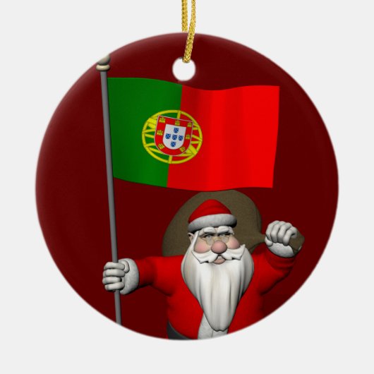 Sinterklaas met vertrek uit Portugal Keramisch Ornament (Voorkant)