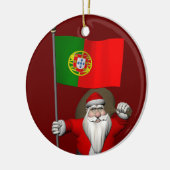 Sinterklaas met vertrek uit Portugal Keramisch Ornament (Links)