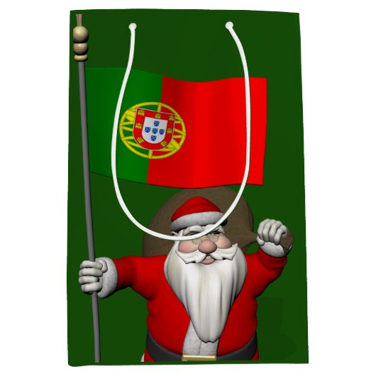 Sinterklaas met vertrek uit Portugal Medium Cadeauzakje (Voorkant)