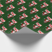 Sinterklaas met vlag van Alabama Cadeaupapier (Hoek)