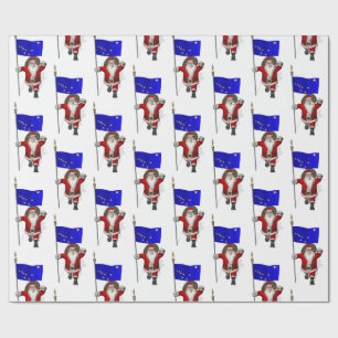 Sinterklaas met vlag van Alaska Cadeaupapier