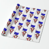Sinterklaas met vlag van Alaska Cadeaupapier (Uitgerold)