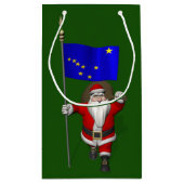 Sinterklaas met vlag van Alaska Klein Cadeauzakje (Achterkant)