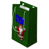 Sinterklaas met vlag van Alaska Klein Cadeauzakje (Achterkant Gekanteld)