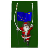 Sinterklaas met vlag van Alaska Klein Cadeauzakje (Voorkant)