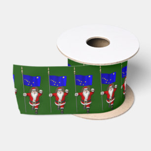 Sinterklaas met vlag van Alaska Satijnen Lint