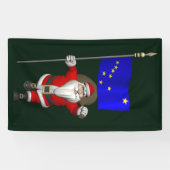Sinterklaas met vlag van Alaska Spandoek (Horizontaal)