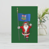 Sinterklaas met vlag van Alberta CDN Feestdagenkaart (Staand voorkant)