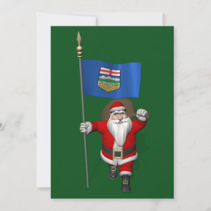 Sinterklaas met vlag van Alberta CDN Feestdagenkaart