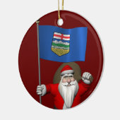 Sinterklaas met vlag van Alberta CDN Keramisch Ornament (Links)