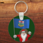 Sinterklaas met vlag van Alberta CDN Sleutelhanger (Voorkant)