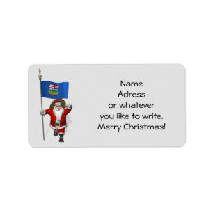 Sinterklaas met vlag van Alberta Etiket