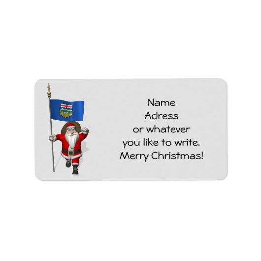 Sinterklaas met vlag van Alberta Etiket (Voorkant)