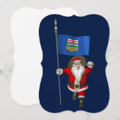 Sinterklaas met vlag van Alberta Feestdagenkaart (Voorkant / Achterkant)