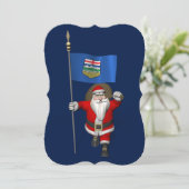 Sinterklaas met vlag van Alberta Feestdagenkaart (Staand voorkant)