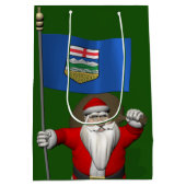 Sinterklaas met vlag van Alberta Medium Cadeauzakje (Achterkant)