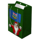 Sinterklaas met vlag van Alberta Medium Cadeauzakje (Achterkant Gekanteld)