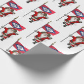 Sinterklaas met vlag van Arkansas Cadeaupapier (Hoek)