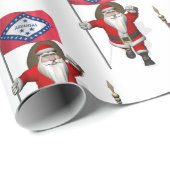 Sinterklaas met vlag van Arkansas Cadeaupapier (Rol Hoek)